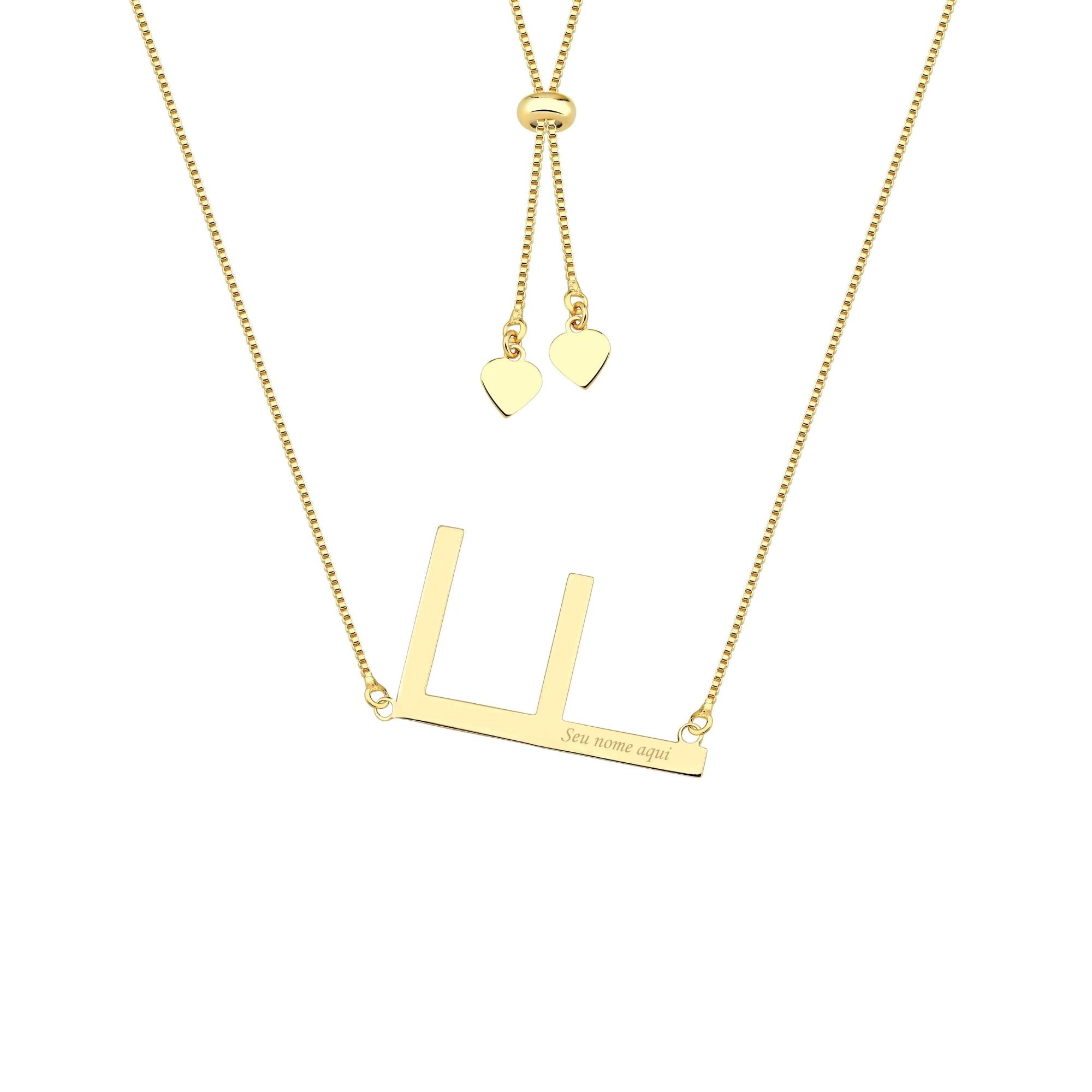 Colar com Letra Inicial A a Z Mom's Banhado a Ouro 18K - Sem Escrita - X