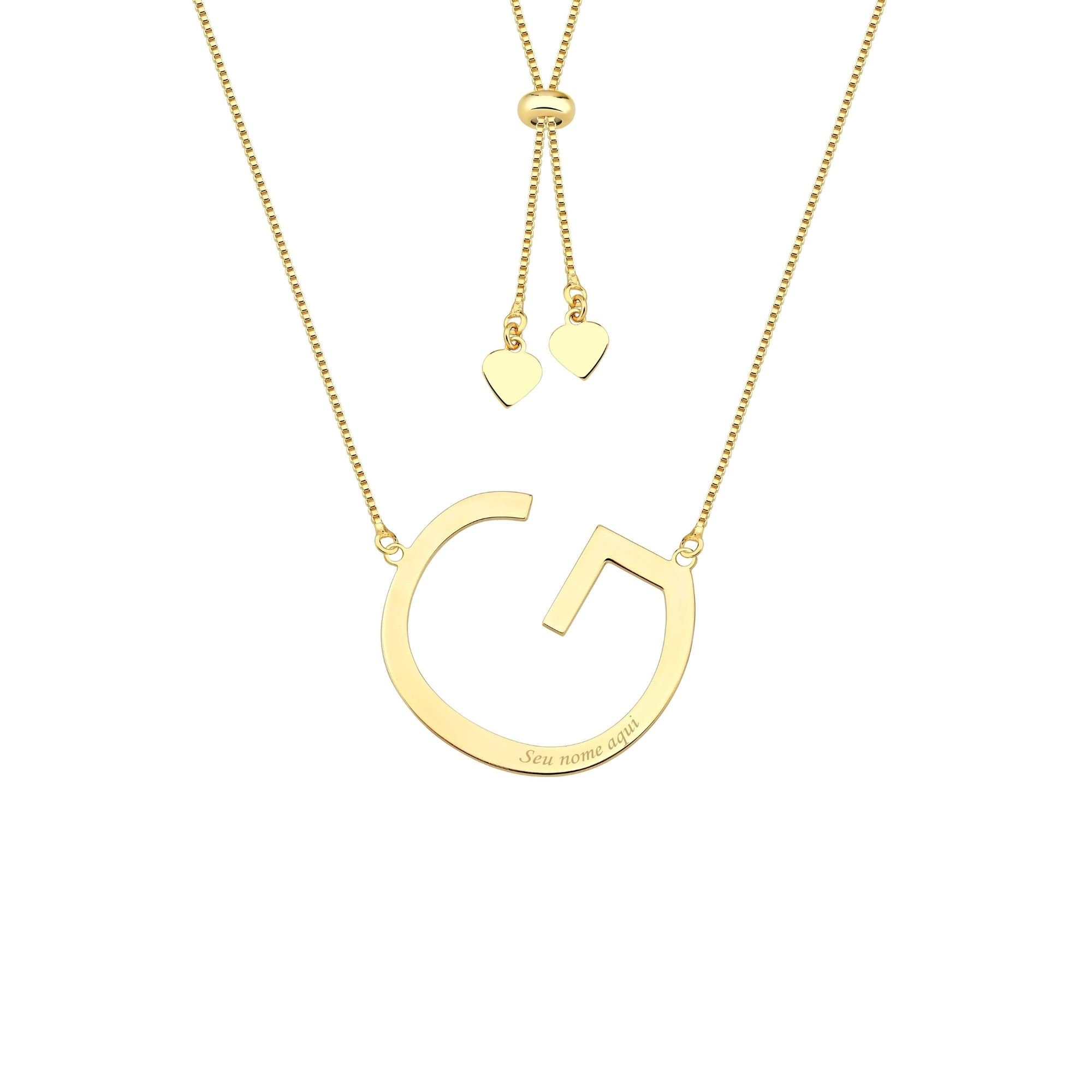 Colar com Letra Inicial A a Z Mom's Banhado a Ouro 18K - Sem Escrita - X