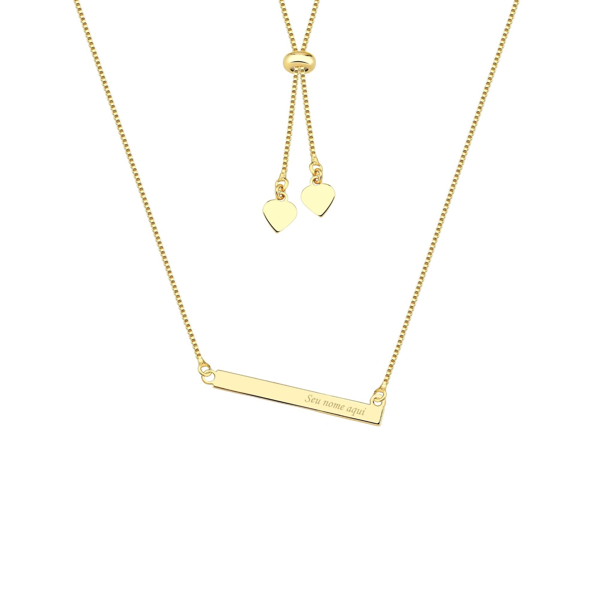 Colar com Letra Inicial A a Z Mom's Banhado a Ouro 18K - Sem Escrita - X