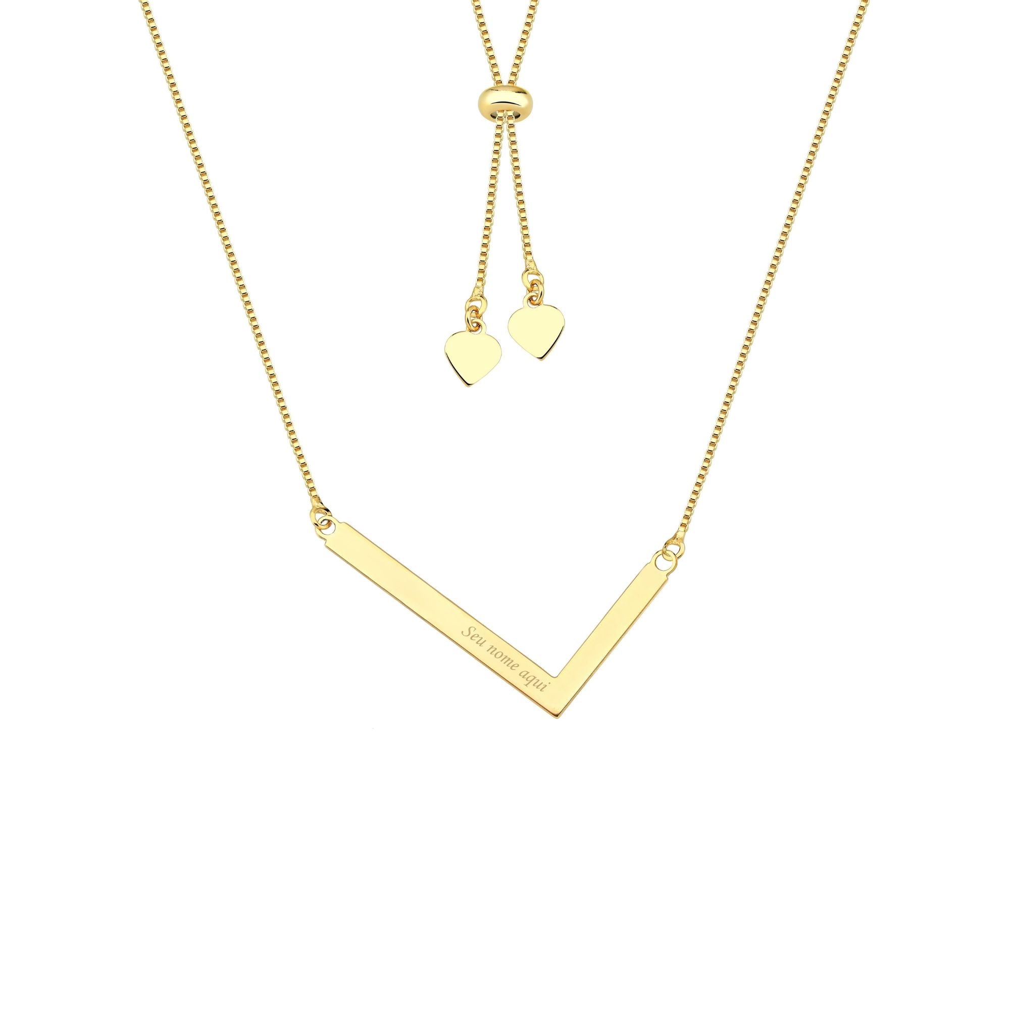 Colar com Letra Inicial A a Z Mom's Banhado a Ouro 18K - Sem Escrita - X