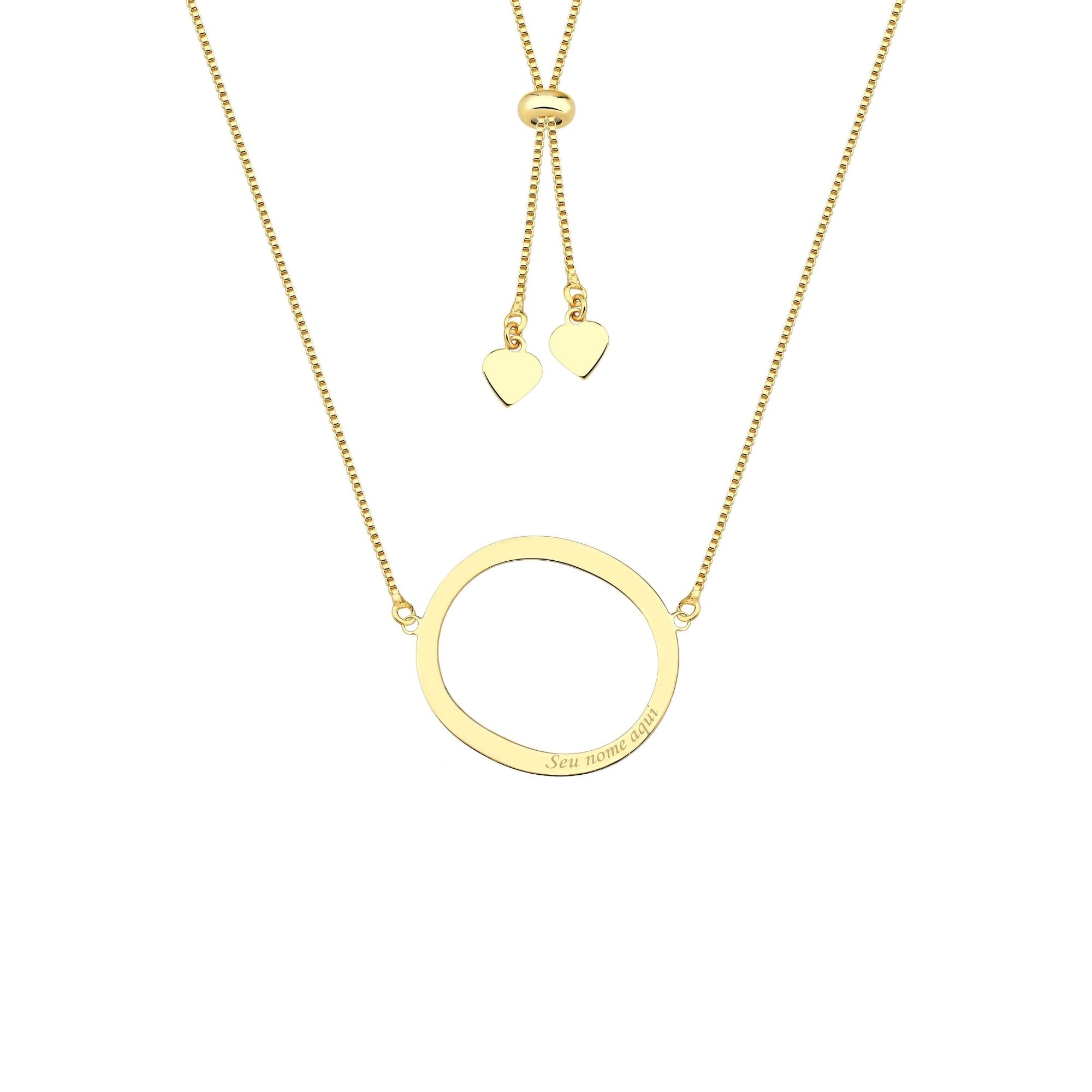 Colar com Letra Inicial A a Z Mom's Banhado a Ouro 18K - Sem Escrita - X