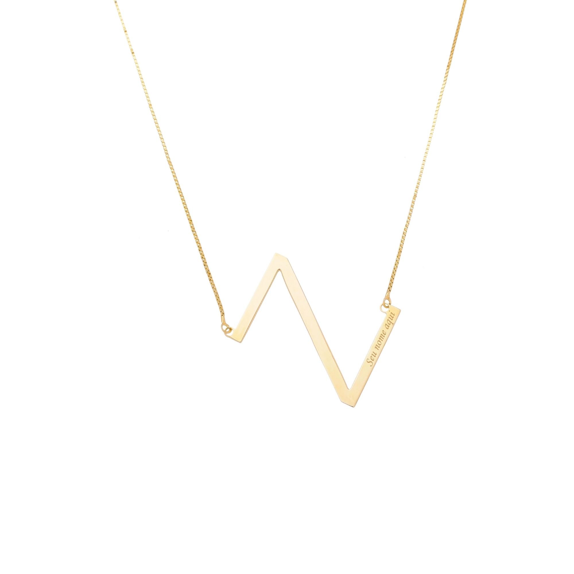 Colar com Letra Inicial A a Z Mom's Banhado a Ouro 18K - Sem Escrita - X