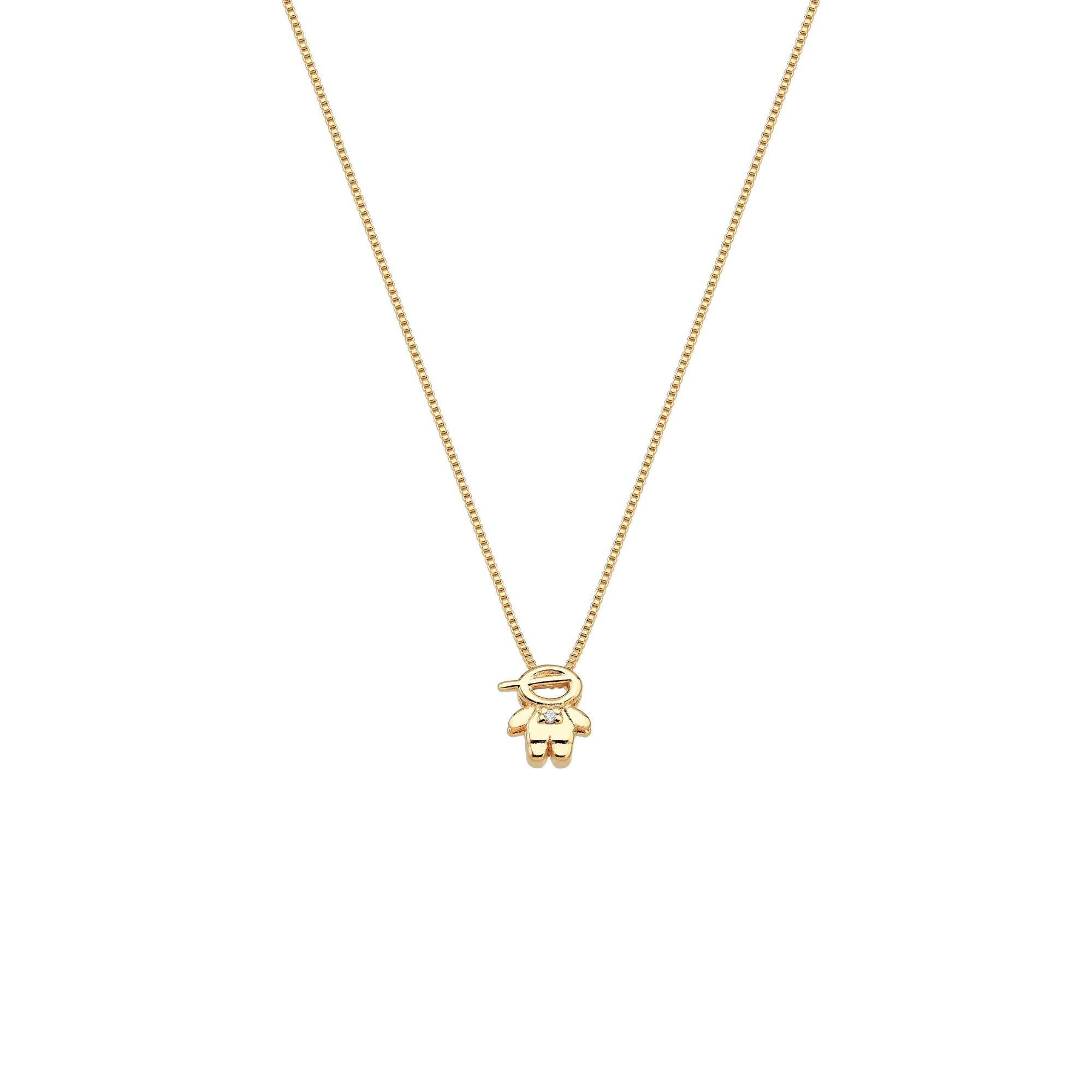 Colar Filho com Cristal Fressen Moms Banhado a Ouro 18K - MASCULINO