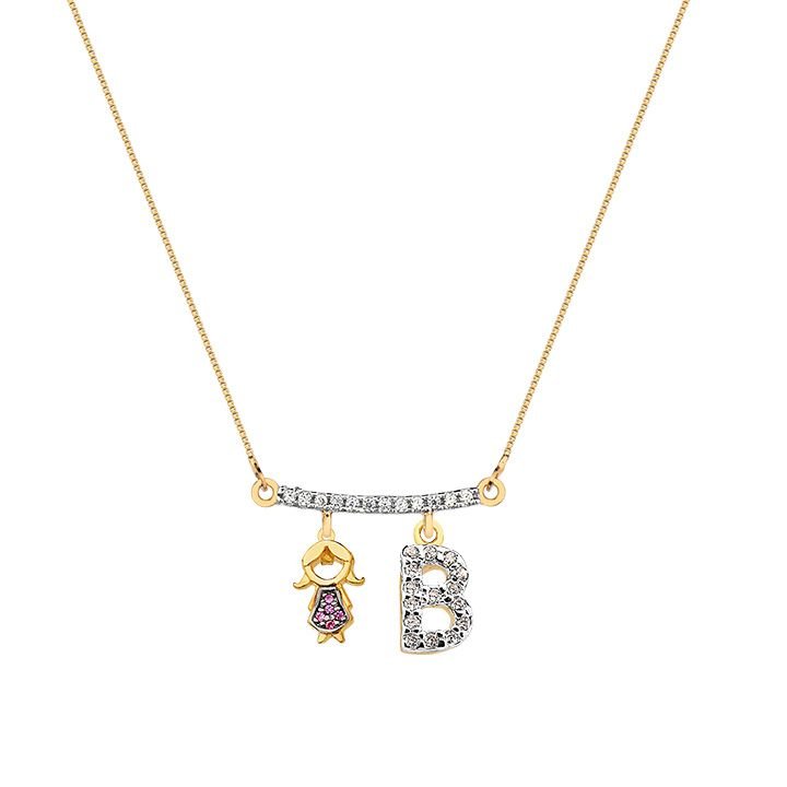 Colar My Collection Candy Canga 2 Pingentes Banhado a Ouro 18K