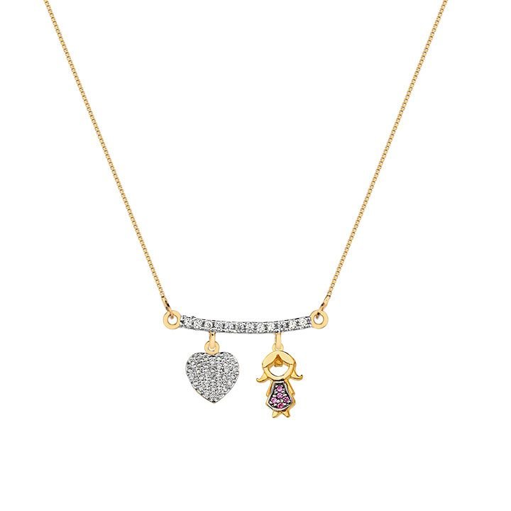 Colar My Collection Candy Canga 2 Pingentes Banhado a Ouro 18K