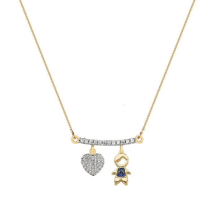 Colar My Collection Candy Canga 2 Pingentes Banhado a Ouro 18K