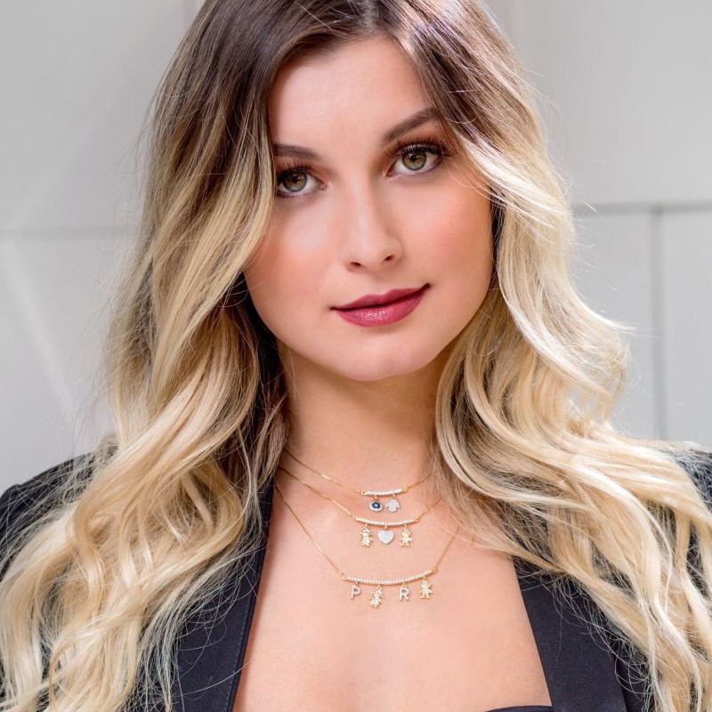 Colar My Collection Candy Canga Cravejada Banhada a Ouro 18k