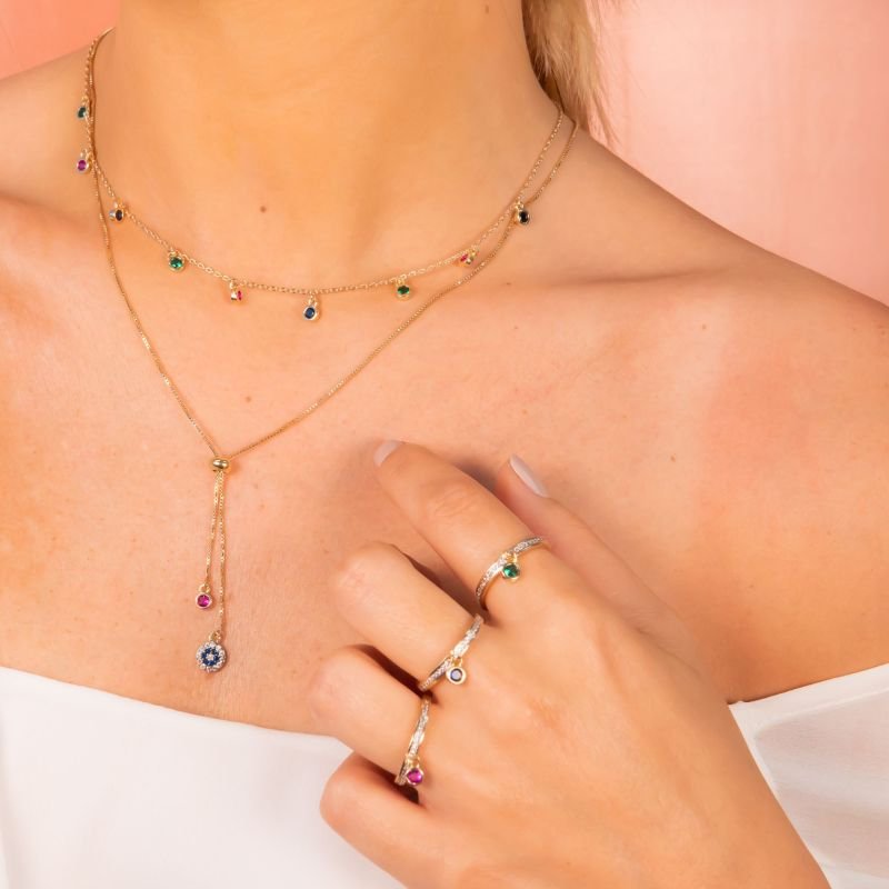 Colar My Collection Candy Gravata Banhada a Ouro 18k