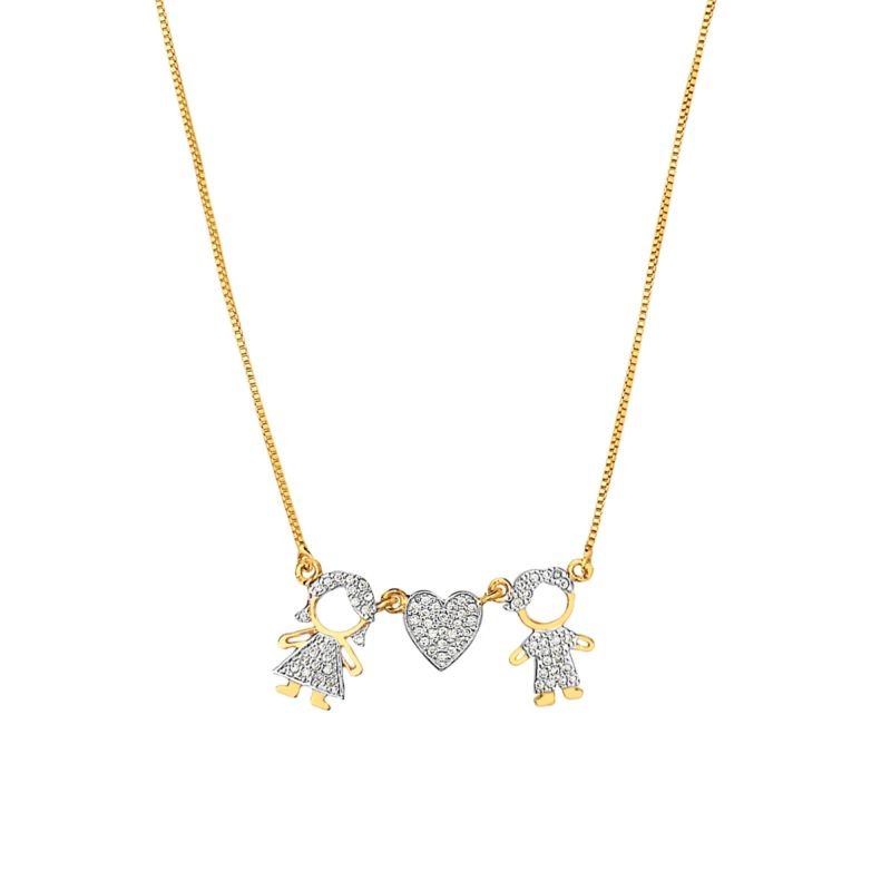Colar My Collection Family Banhada a Ouro 18k
