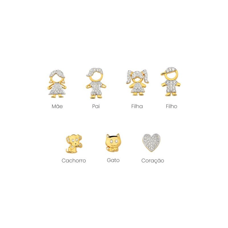 Colar My Collection Family Banhada a Ouro 18k