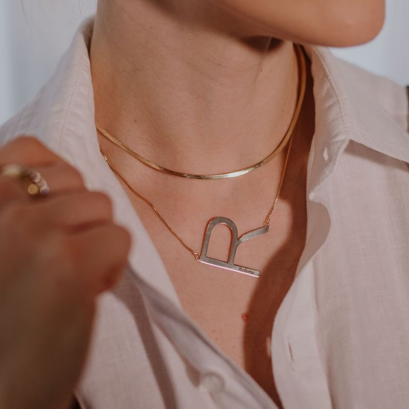 Colar My Collection Letra Grande Letters Banhado a Ouro 18K