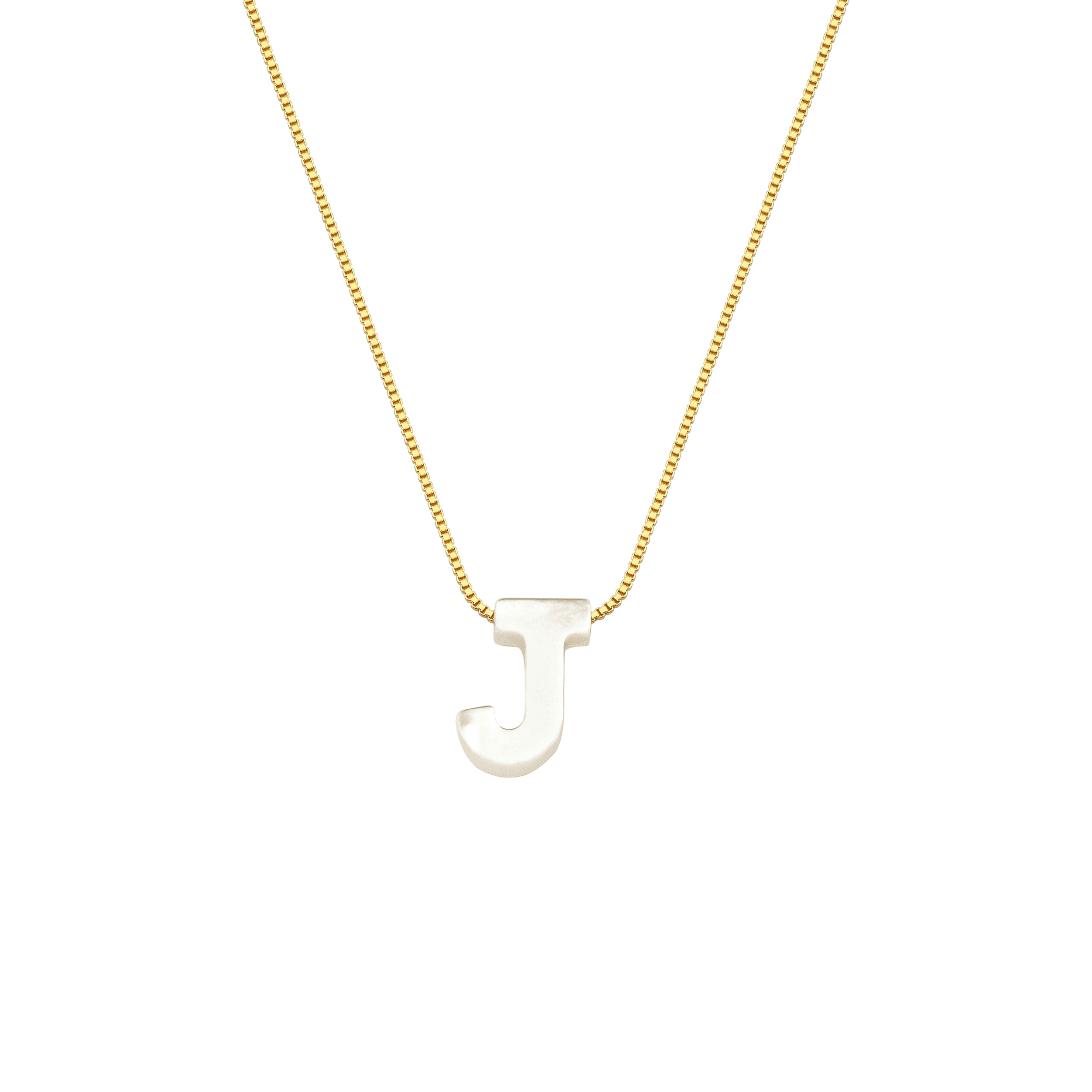 Colar My Collection Letters Corrente Veneziana Pingente Letra Madre Pérola Banhado a Ouro 18K