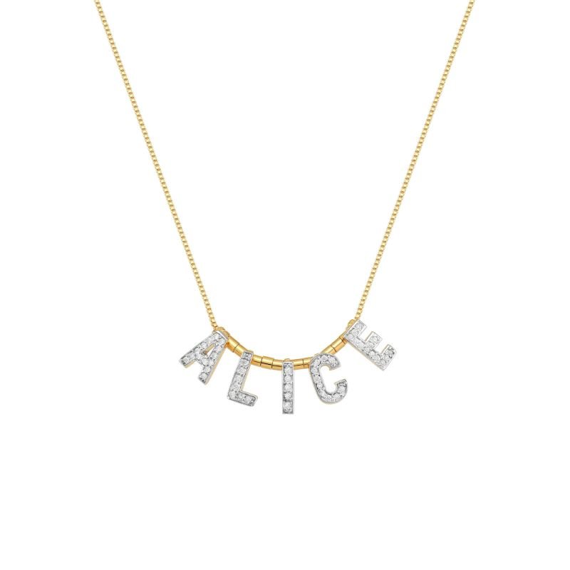 Colar My Collection Love Cravejada Banhada a Ouro 18k