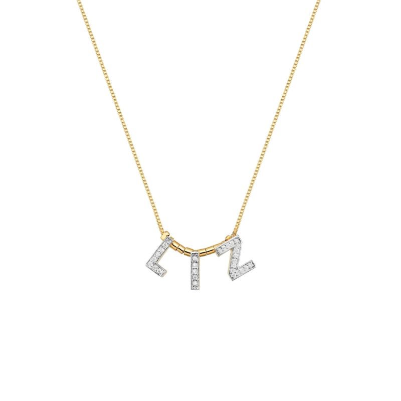 Colar My Collection Love Cravejada Banhada a Ouro 18k