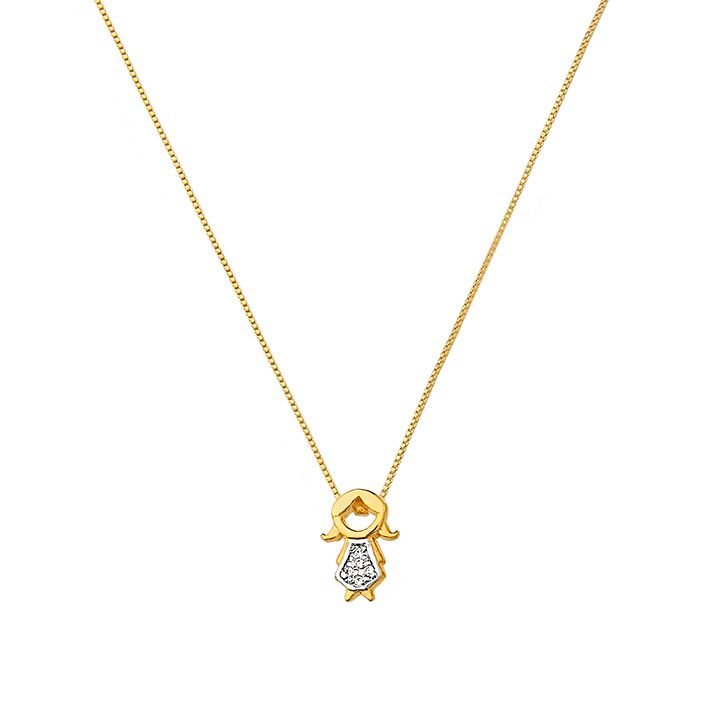 Colar My Collection Love Tradicional Letra Lisa Banhado a Ouro 18K - Z