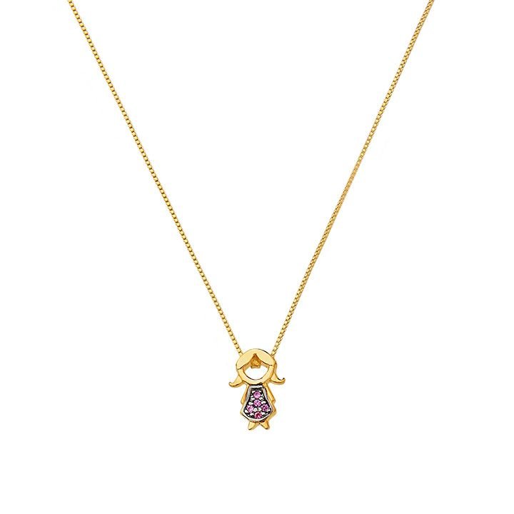 Colar My Collection Love Tradicional Letra Lisa Banhado a Ouro 18K - Z