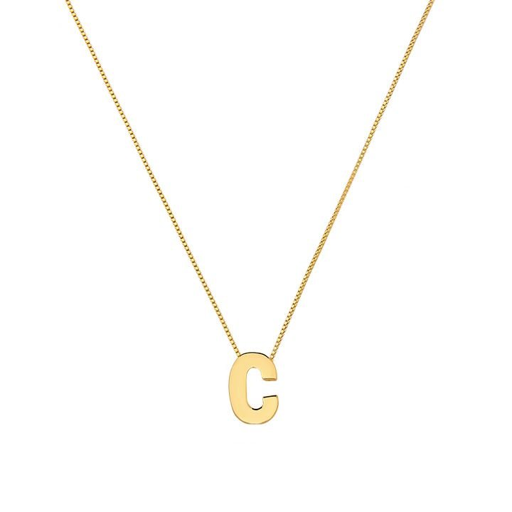 Colar My Collection Love Tradicional Letra Lisa Banhado a Ouro 18K - Z