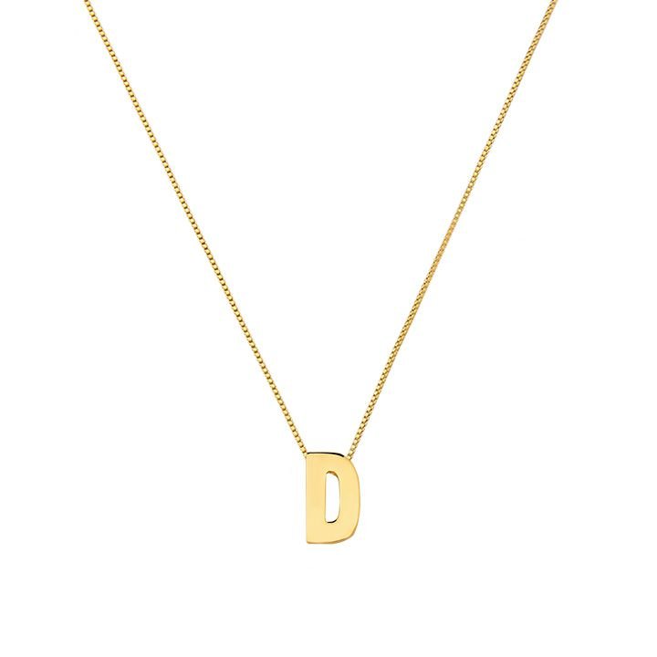 Colar My Collection Love Tradicional Letra Lisa Banhado a Ouro 18K - Z