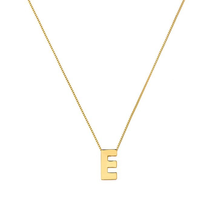 Colar My Collection Love Tradicional Letra Lisa Banhado a Ouro 18K - Z