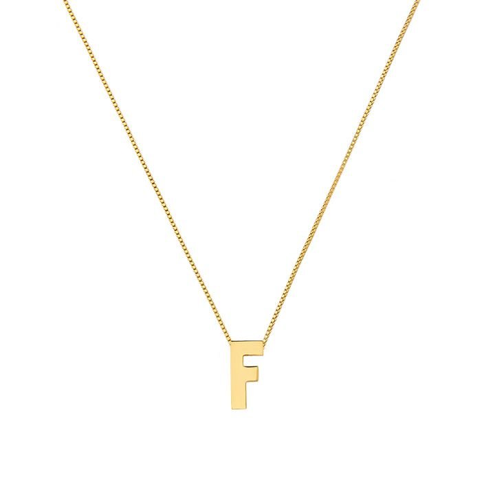 Colar My Collection Love Tradicional Letra Lisa Banhado a Ouro 18K - Z