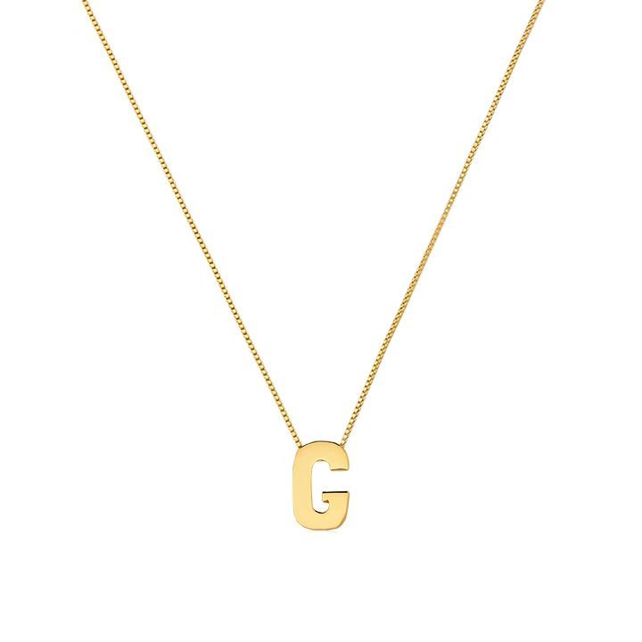 Colar My Collection Love Tradicional Letra Lisa Banhado a Ouro 18K - Z