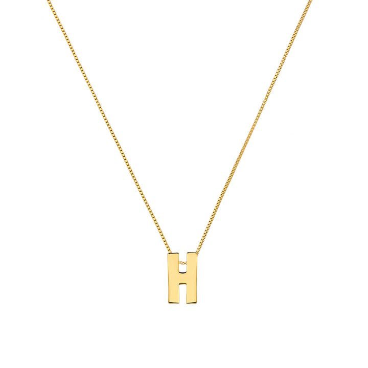 Colar My Collection Love Tradicional Letra Lisa Banhado a Ouro 18K - Z