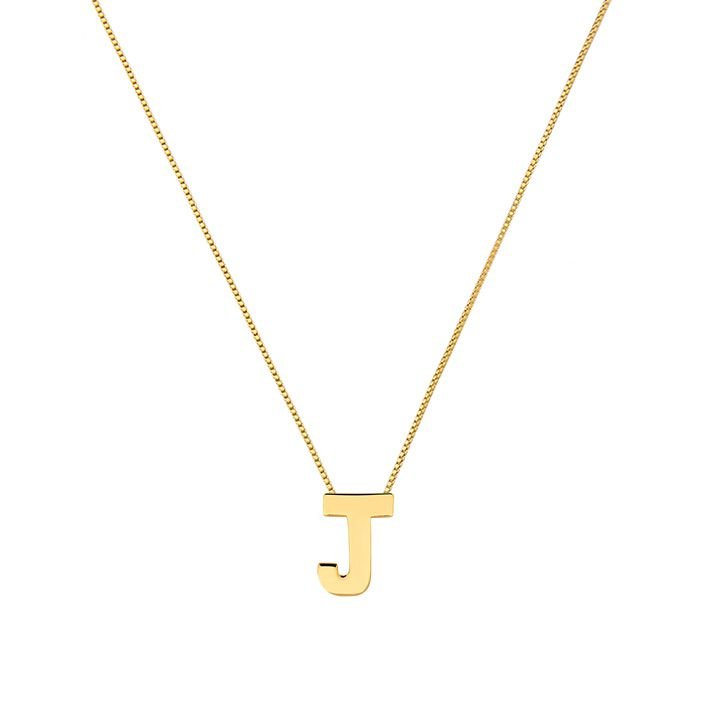 Colar My Collection Love Tradicional Letra Lisa Banhado a Ouro 18K - Z