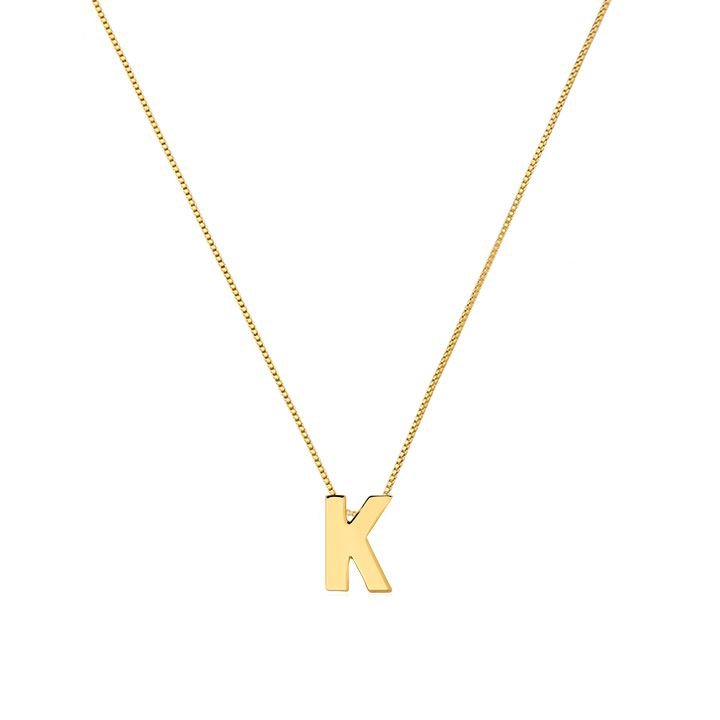 Colar My Collection Love Tradicional Letra Lisa Banhado a Ouro 18K - Z