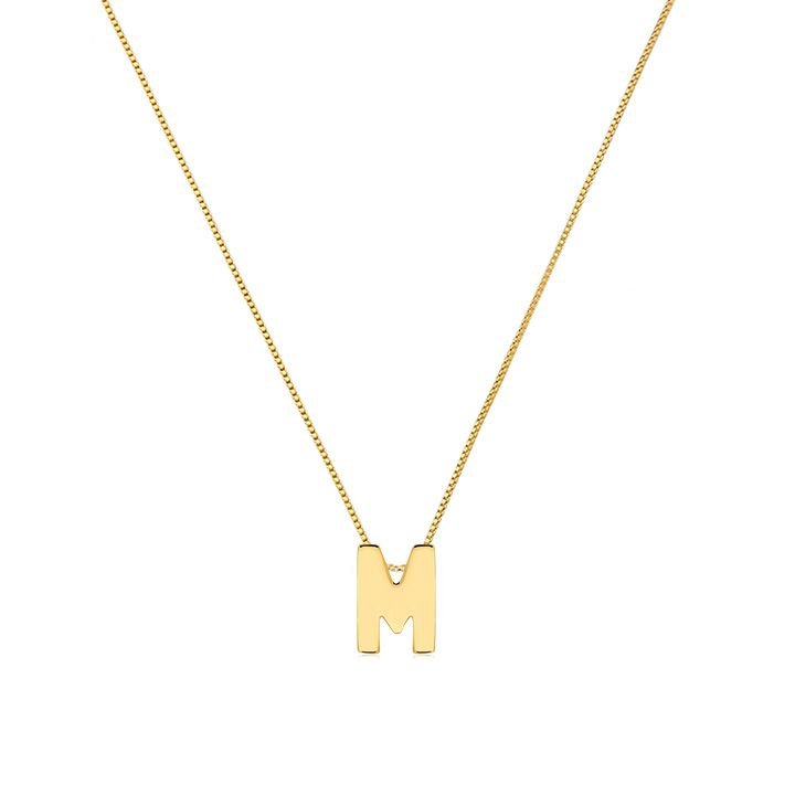 Colar My Collection Love Tradicional Letra Lisa Banhado a Ouro 18K - Z