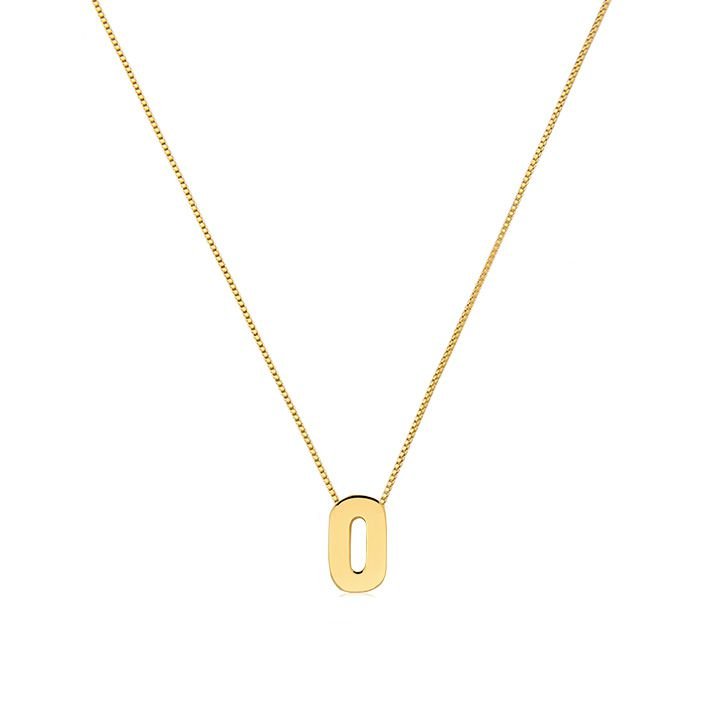 Colar My Collection Love Tradicional Letra Lisa Banhado a Ouro 18K - Z