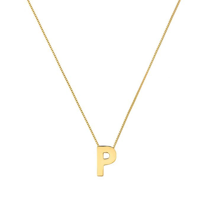 Colar My Collection Love Tradicional Letra Lisa Banhado a Ouro 18K - Z