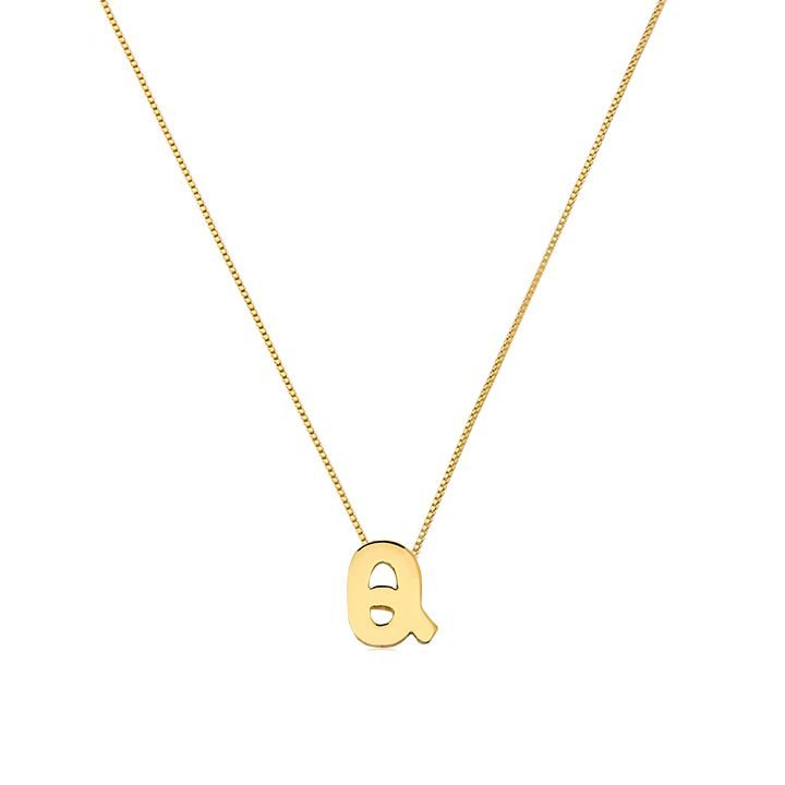 Colar My Collection Love Tradicional Letra Lisa Banhado a Ouro 18K - Z