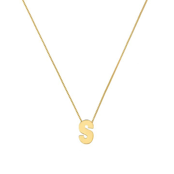 Colar My Collection Love Tradicional Letra Lisa Banhado a Ouro 18K - Z