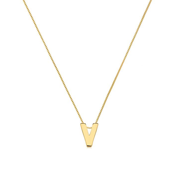 Colar My Collection Love Tradicional Letra Lisa Banhado a Ouro 18K - Z