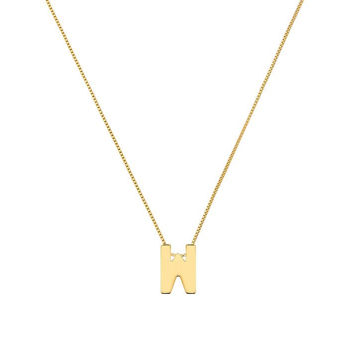 Colar My Collection Love Tradicional Letra Lisa Banhado a Ouro 18K - Z