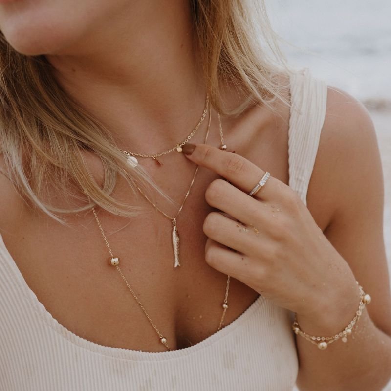 Colar Peixe Fressen Resort Banhado a Ouro 18K