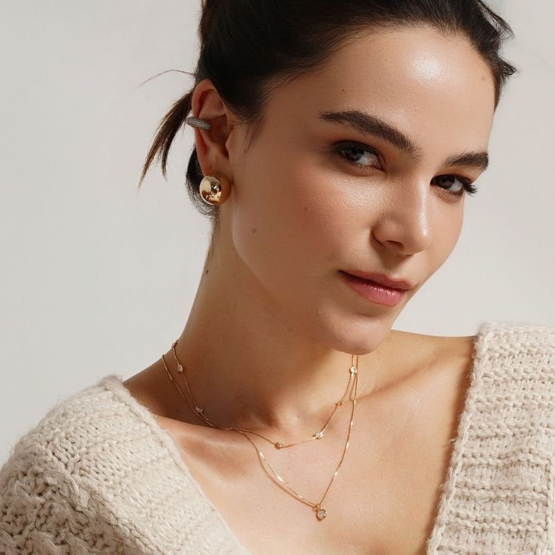 Colar Ponto de Luz Fressen Moms Banhado a Ouro 18K