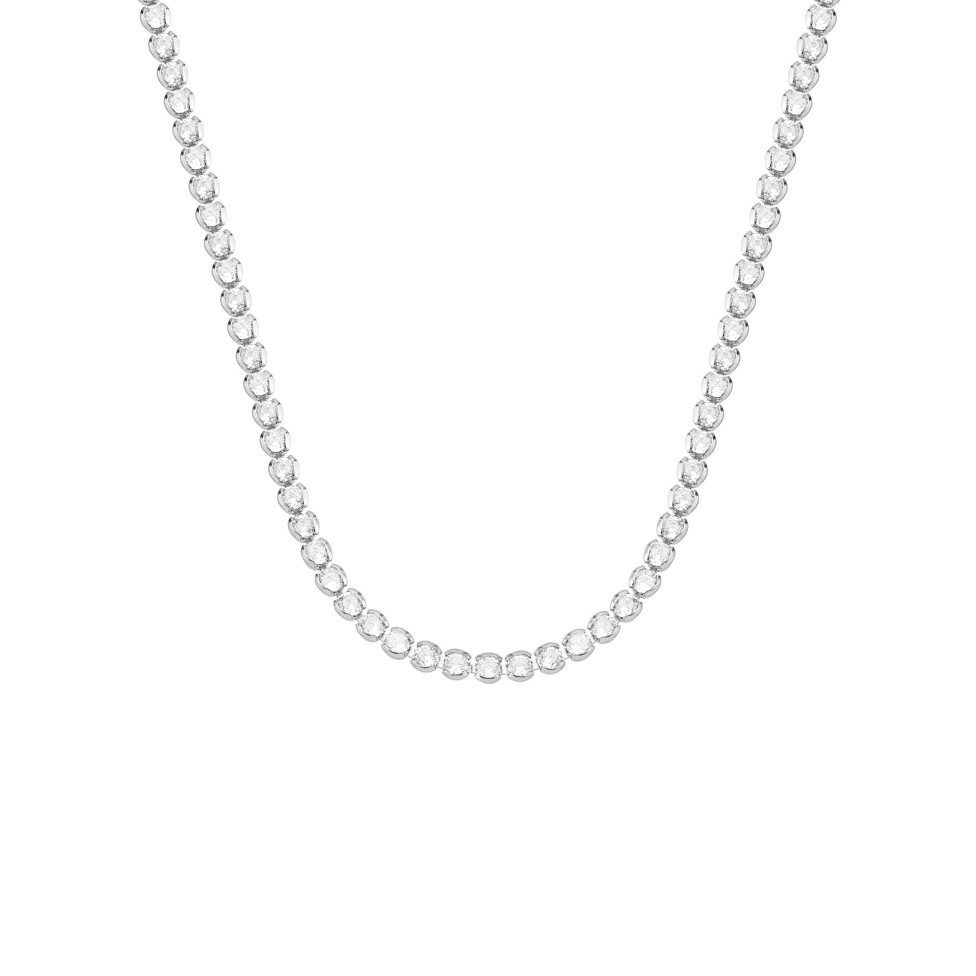 Colar Riviera Redonda Zircônia Cristal Mom's Banhada a Ouro 18K