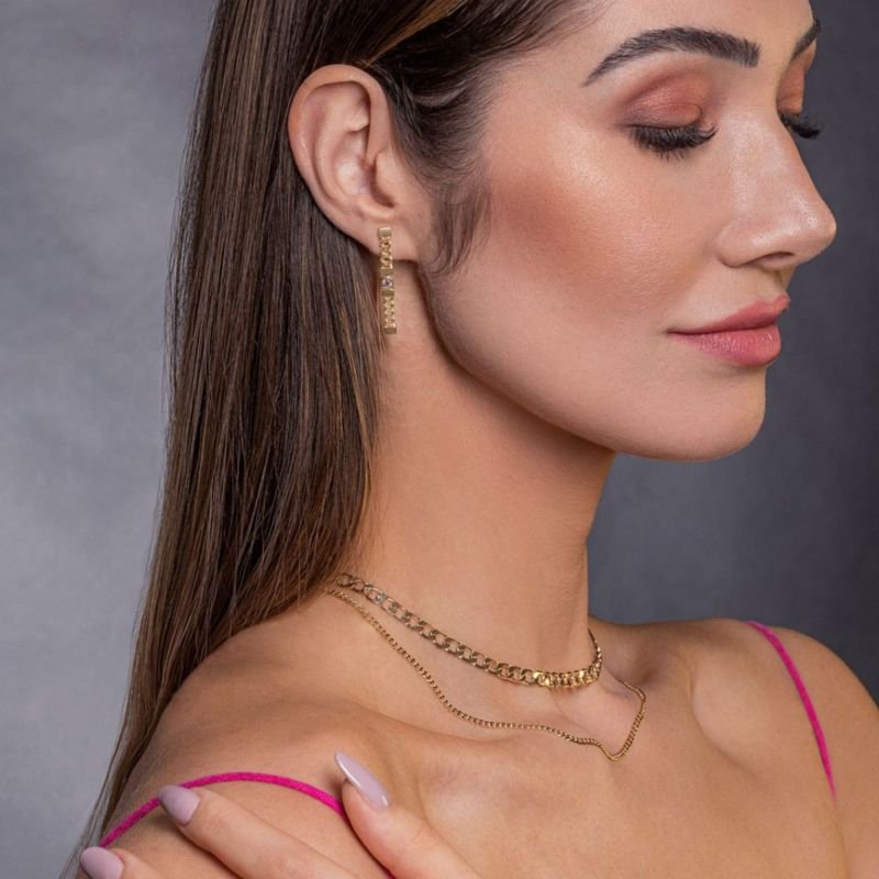 Corrente Grumet 2mm Day To Night Banhado a Ouro 18K