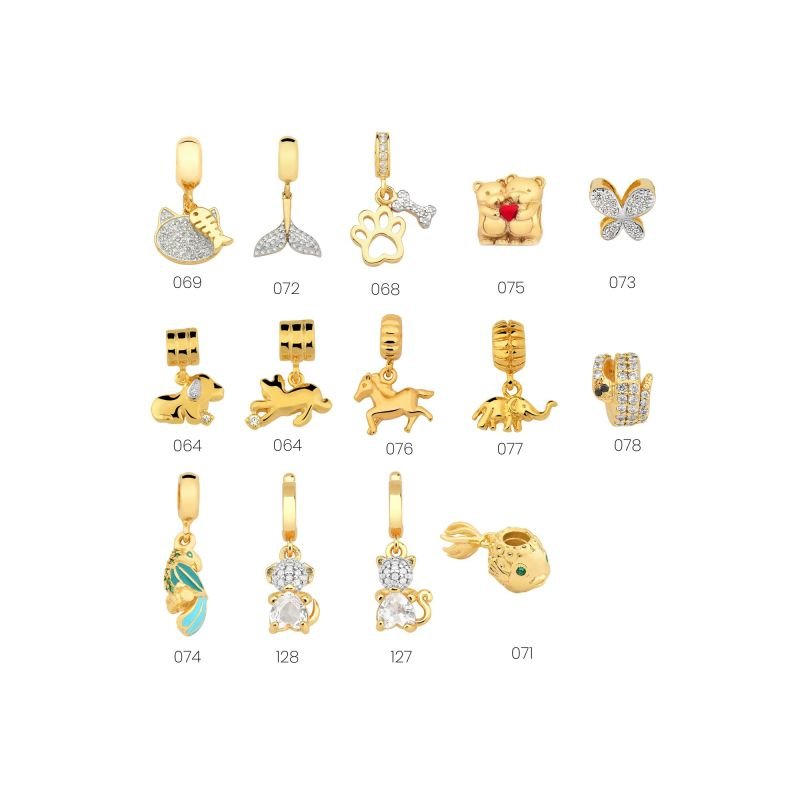 Pingente Enjoy Animais Banhado a Ouro 18K