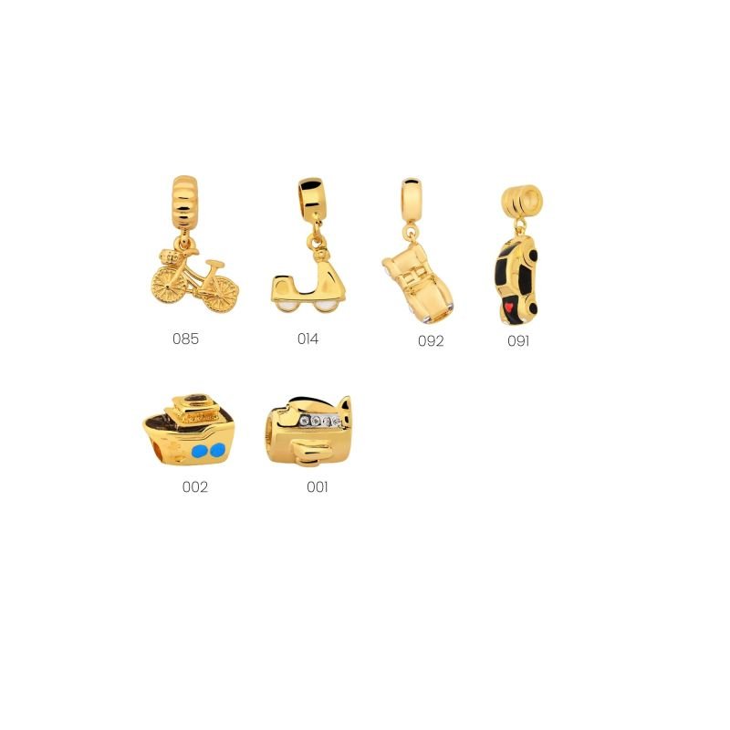 Pingente Enjoy Automóveis Banhado a Ouro 18K