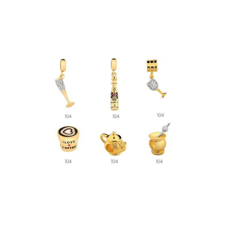 Pingente Enjoy Bebibas Banhado a Ouro 18K