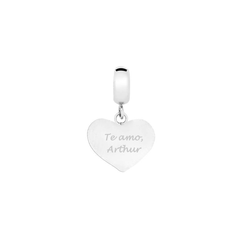 Pingente Enjoy Coração com Chave Personalizavel Banhado a Ouro 18K