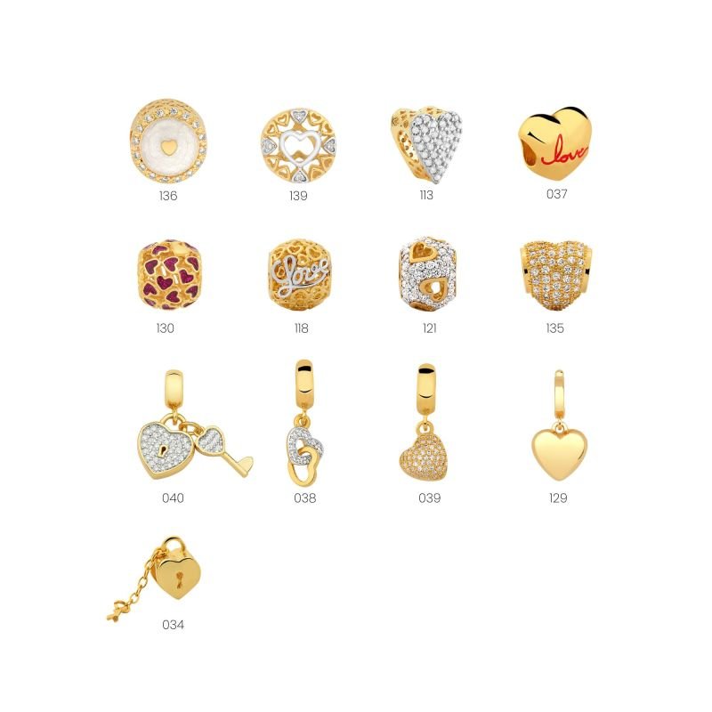 Pingente Enjoy Corações Banhado a Ouro 18K