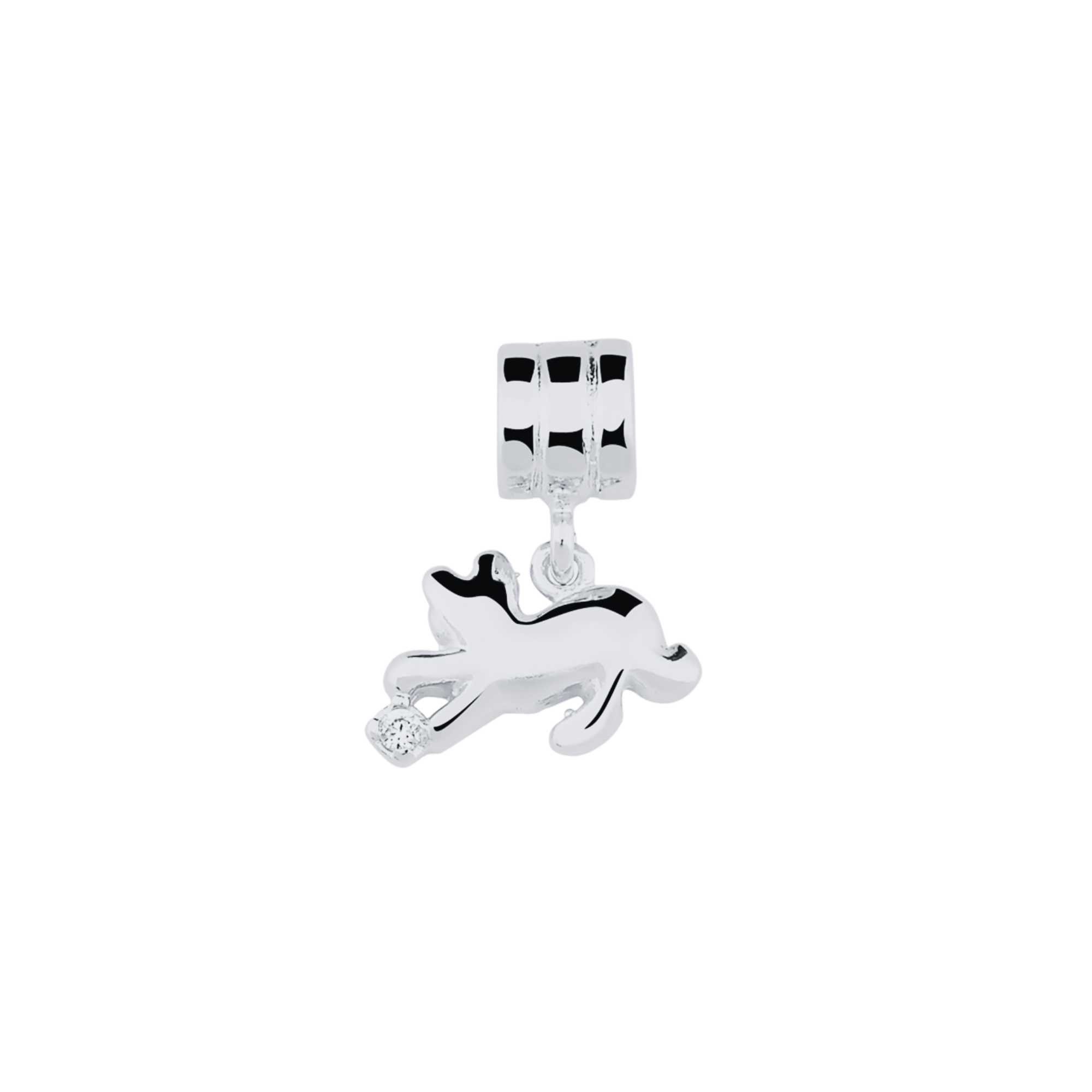 Pingente Enjoy Gato Bolinha Banhado a Ouro 18K - PRATA