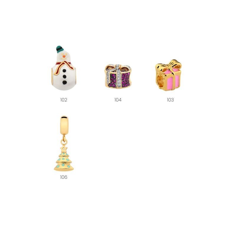 Pingente Enjoy Natalino Banhado a Ouro 18K