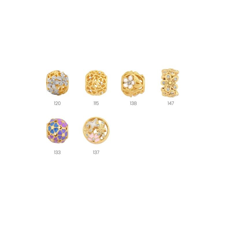 Pingente Enjoy Separador Flores Banhado a Ouro 18K