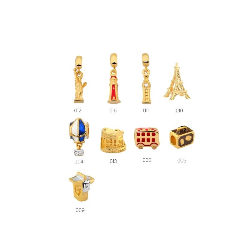 Pingente Enjoy Viagens Banhado a ouro 18k