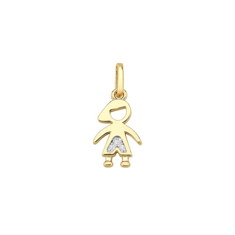 Pingente Filho Cravejado Cristal Fressen Moms Banhado a Ouro 18K