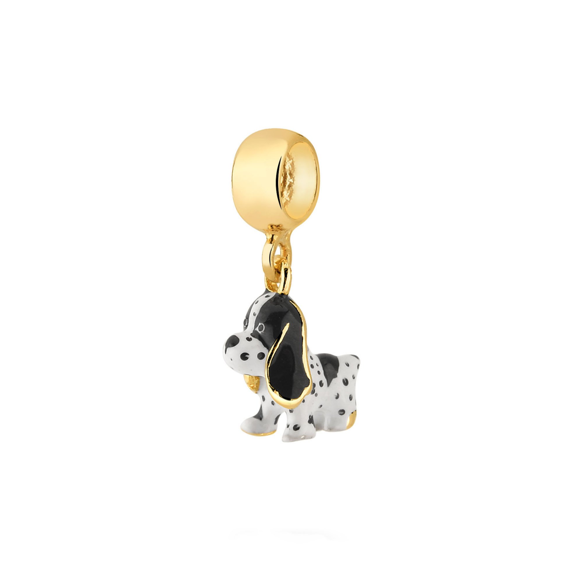 Pingente My Collection Enjoy Dog Resina Personalizada Banhado a Ouro 18K